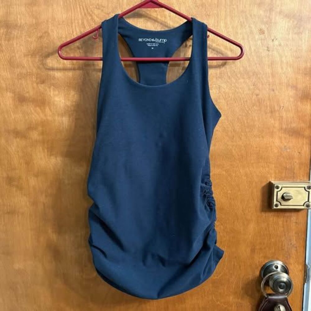 Beyond Yoga Beyond the Bump Maternity Yoga Gym Athleisure Tank Top Blue Size M